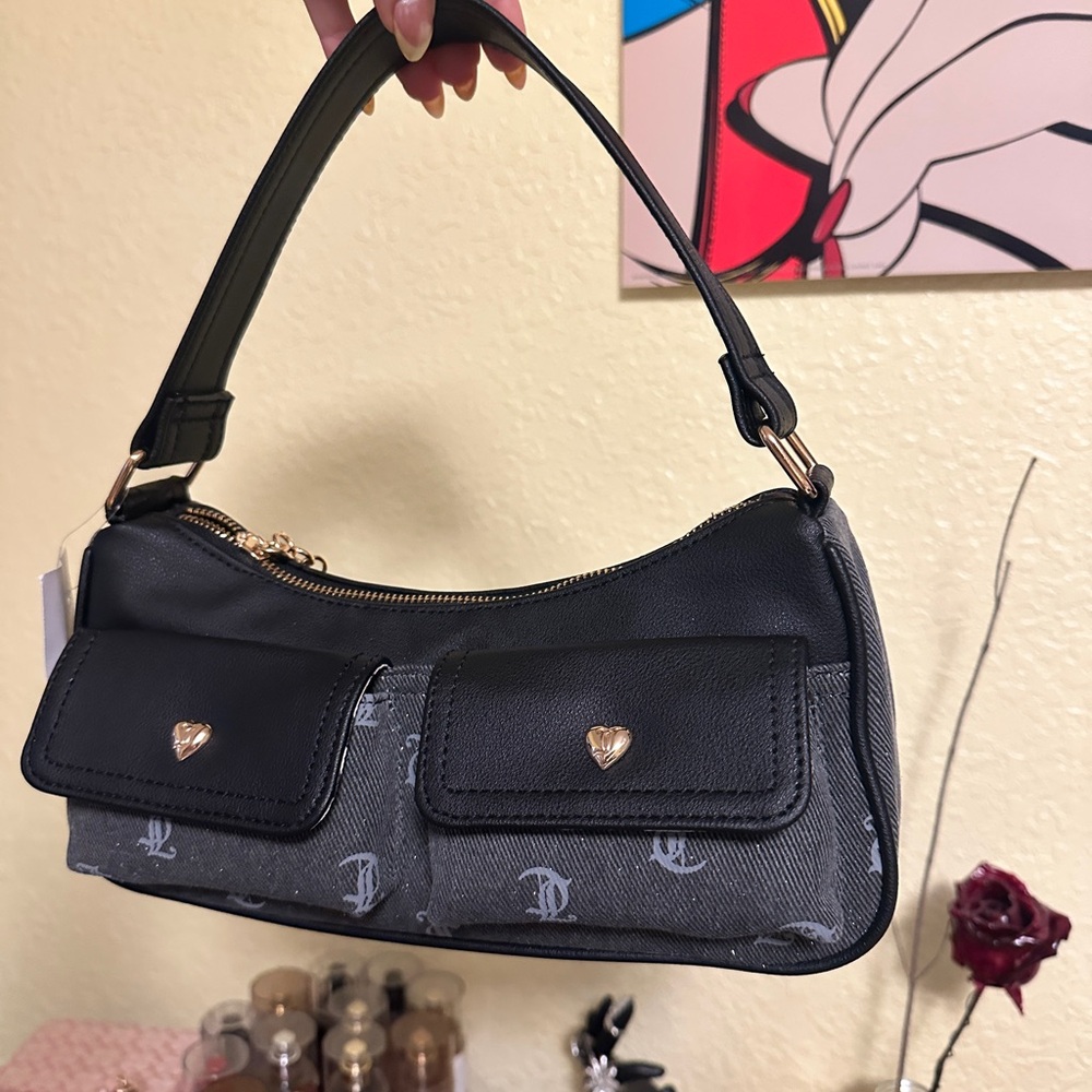 Juicy couture Black and Gray denim glitter Women's Bag